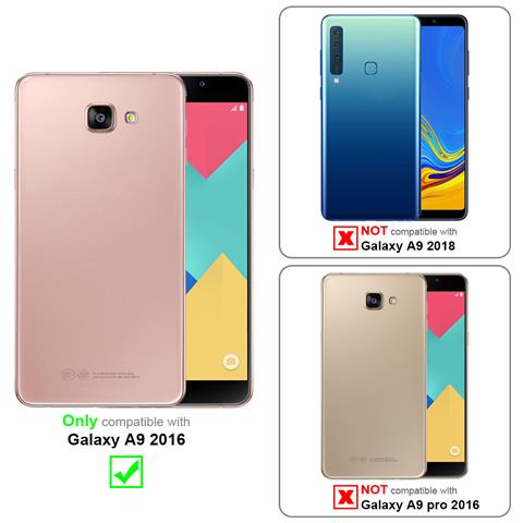 Custodia Compatibile Con Samsung Galaxy A9 2016 In Blu Scuro Nero - Coperchio Protettiva Con Chiusura Magnetica, Funzione Stand E Tasca Per Le Carte - Foto 10