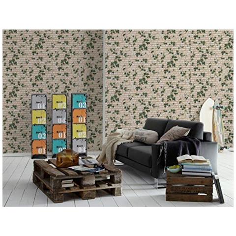 A. s. Cr? ation 980434 - Carta Da Parati Con Decorazione Mattoni / edera - Foto 2