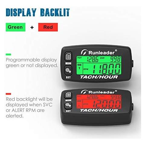 Induttivo Tachimetro Gauge Alert Rpm Motore Tester Di Ora Manutenzione Barche Promemoria Retroilluminato Digital Ripristinabile Tachi Contaore Per Il Motociclo Marine Glider Atv Snow Blower Lawn Mower - Foto 2