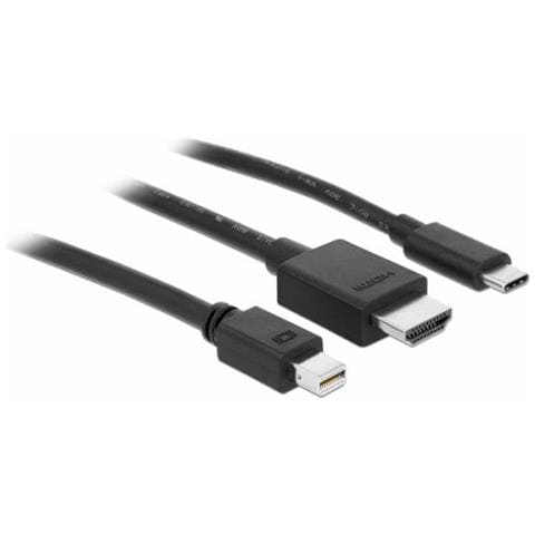 85830 Cavo E Adattatore Video Hdmi Tipo A (standard) Hdmi + Mini Displayport + Usb C Nero - Foto 2