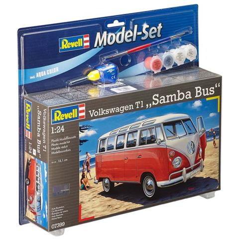 Model Set Volkswagen T1 Samba Bus, 1:24, Assembly kit, Volkswagen T1 Samba Bus, Van, Beige, Rosso, Inghilterra, Francia, Germania, Paesi Bassi, USA - Foto 2