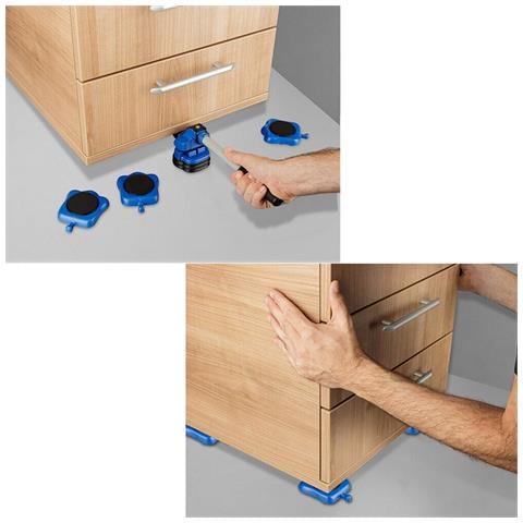 Ruote Sposta Mobili Pesanti Con Asta Cambio Sollevamento Divano Tavolo 1200kg - Foto 2