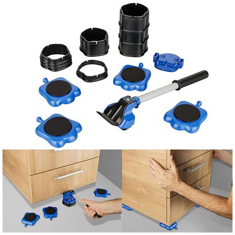 Ruote Sposta Mobili Pesanti Con Asta Cambio Sollevamento Divano Tavolo 1200kg - Foto 1