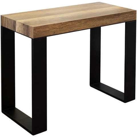 Consolle Allungabile 90x40/196 Cm Tecno Small Telaio Antracite - Noce - Foto 2