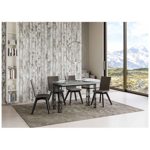 Tavolo Apribile 120/200x45/90 Cm Ghibli Double Telaio Antracite - Cemento - Foto 2