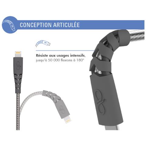 Cavo Usb C/lightning Ultra Rinforzato 2m - 3a, Grigio - Foto 4