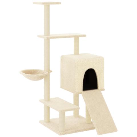 Albero Per Gatti Con Tiragraffi In Sisal Crema 130,5 Cm - Foto 1