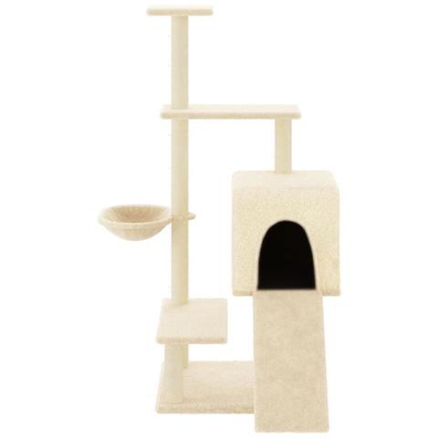 Albero Per Gatti Con Tiragraffi In Sisal Crema 130,5 Cm - Foto 2