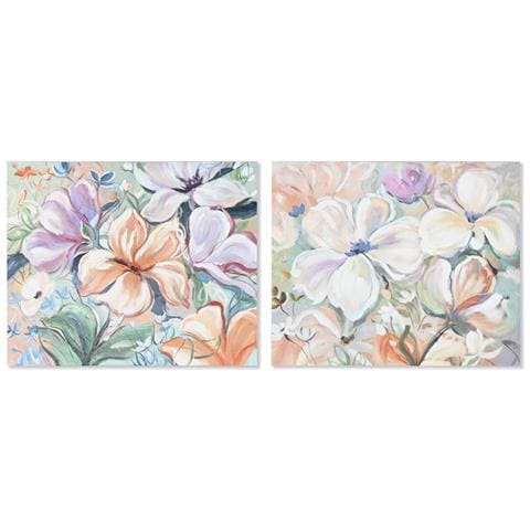 Quadro Home Esprit Fiori Shabby Chic 100 X 3,7 X 80 Cm (2 Unità) - Foto 1