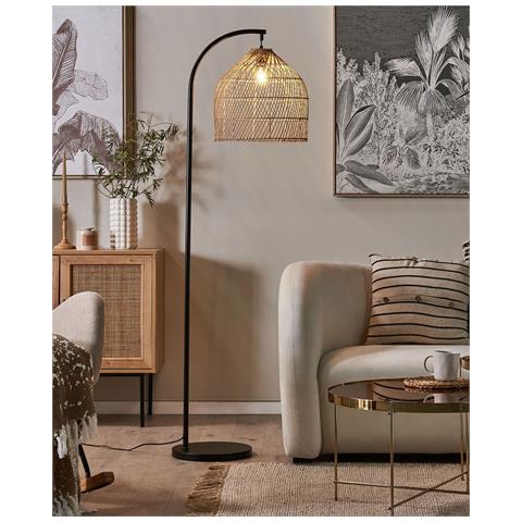 Lampada Da Pavimento Bernica Rattan Naturale - Foto 7