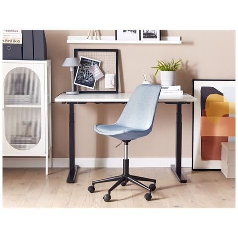 Sedia Da Scrivania Dakota Tessuto Azzurro - Foto 1