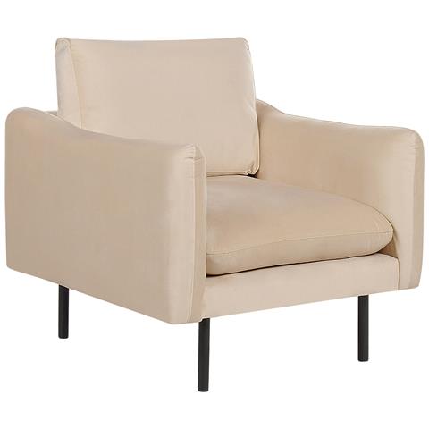 Set Da Salotto 5 Posti Vinterbro Velluto Beige Con Ottomana - Foto 2