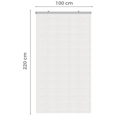 Tenda Antimosca Antirumore Caduta Pannello Porta Finestra Casa Pon Pon Vari Colori 100x220 Bianco - Foto 5