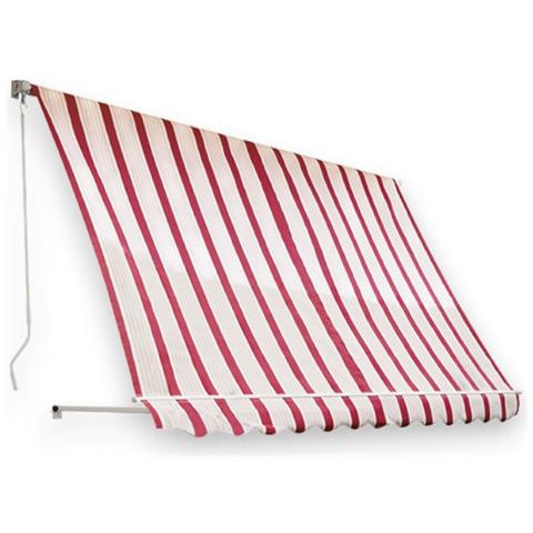 Tenda Da Balcone Para Sole A Caduta 300x250 Cm Bordeaux E Crema A Righe Con Profili In Alluminio - Foto 1