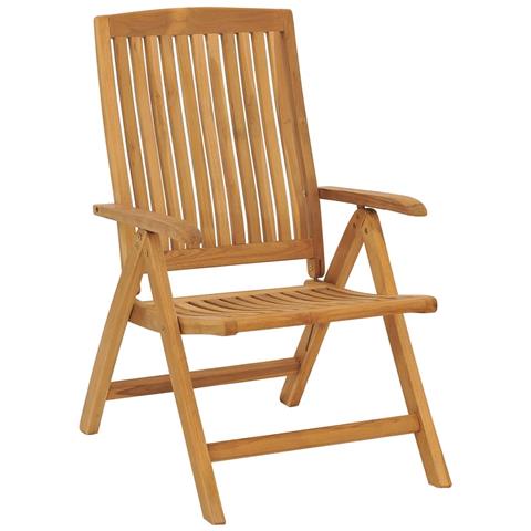 Sedie Da Giardino Reclinabili Con Cuscini 6 Pz In Legno Di Teak - Foto 2