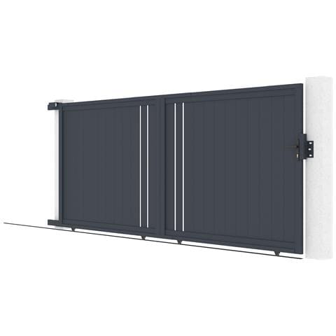 Cancello Scorrevole 4m Giona H. 180 Alluminio Grigio - Foto 2