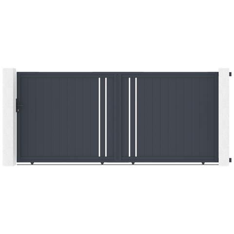 Cancello Scorrevole 4m Giona H. 180 Alluminio Grigio - Foto 1