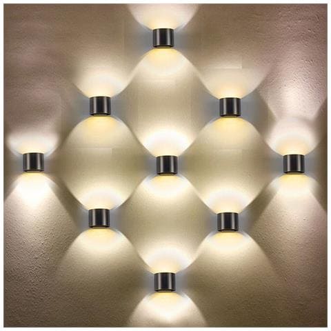 Applique Led Cob Lampada Parete 20w Ovale Nero Luce Calda Interno Esterno 19 - Foto 3