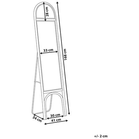 Specchio Da Terra Naturale 170 Cm Brussey - Foto 6