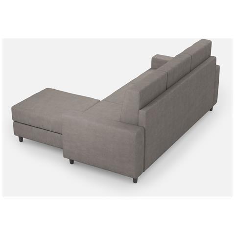 Divano Sakar 3 Posti (tre Sedute Da 60cm) + Pouf Misure Esterne L. 208 P. 155 Colore Grigio - Foto 5
