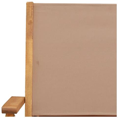 Sedie Giardino Pieghevoli 4pz Tortora Tessuto e Legno Massello - Foto 10