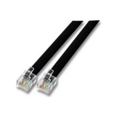 CAVO TELEFONICO PIATTO RJ12 6P6C NERO 2MT - Foto 1