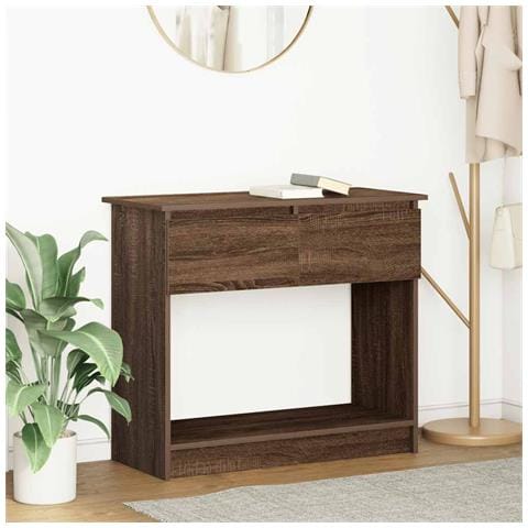 Tavolo Consolle con Cassetti Rovere Marrone 85,5x38,5x74,5 cm - Foto 1