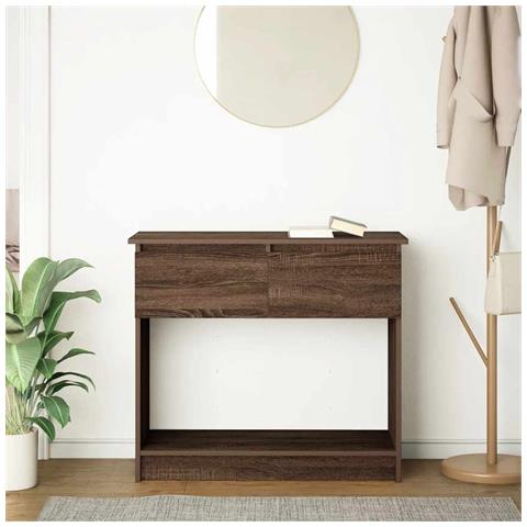Tavolo Consolle con Cassetti Rovere Marrone 85,5x38,5x74,5 cm - Foto 9