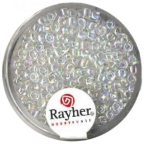 Rayher - 17 Grammi - Perline Rotonde In Vetro Trasparente Ø2,6mm - Colore Argento - Foto 1
