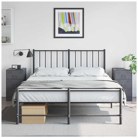 Comodini 2 Pz Antracite 34,5x39x62 Cm In Acciaio - Foto 1