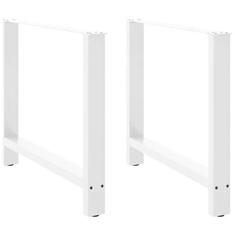 Gambe Per Tavolino Bianco 2 Pz 90x(72-73) Cm Acciaio - Foto 1