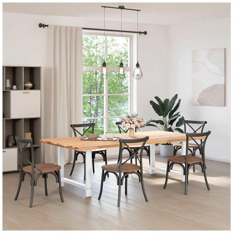 Gambe Per Tavolino Bianco 2 Pz 90x(72-73) Cm Acciaio - Foto 2