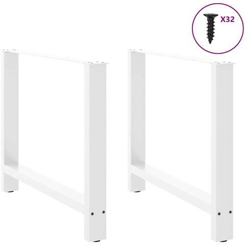 Gambe Per Tavolino Bianco 2 Pz 90x(72-73) Cm Acciaio - Foto 3