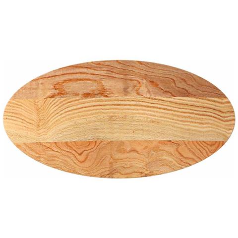 Piano Tavolo Marrone Chiaro 100x50x2cm In Rovere Massello Ovale - Foto 2