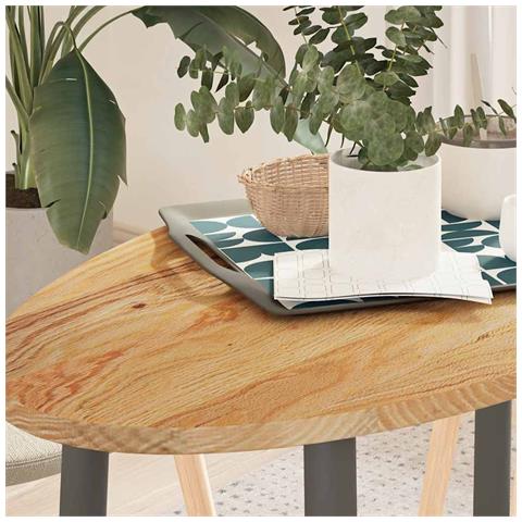 Piano Tavolo Marrone Chiaro 100x50x2cm In Rovere Massello Ovale - Foto 1