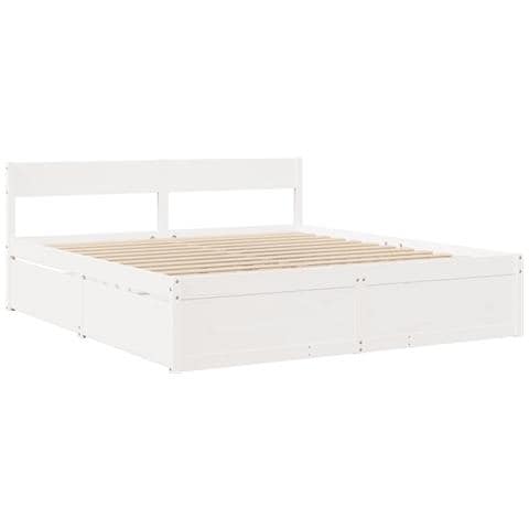 Giroletto Senza Materasso Bianco 200x200 Cm Legno Massello Pino - Foto 3