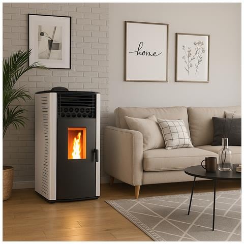 Stufa A Pellet Ad Aria Anita Da 15 Kw Sannover Bianco - Foto 5