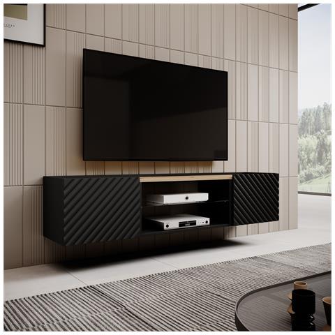 EF ONDA Armadio RTV 180x40x39-58 nero (in piedi o a parete) - Foto 2