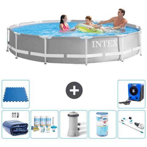 Piscina Fuori Terra - In Giro - 366x76 Cm - Grigio - Include Accessori Coordinati A1979 - Foto 1