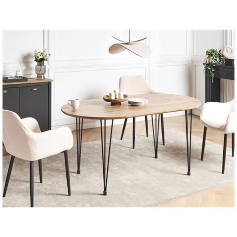 Tavolo Da Pranzo Cavell Marrone Chiaro 160 Cm 90 Cm - Foto 1