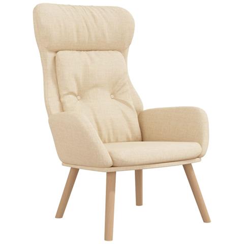 Poltrona Rilassante Crema In Tessuto - Foto 1