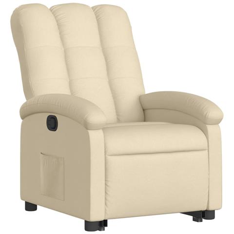 Poltrona Alzapersona Reclinabile Crema In Tessuto - Foto 2