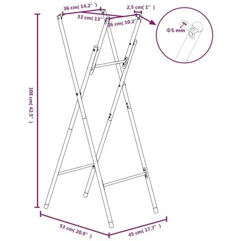 Gambe Pieghevoli Per Tavolo Da Bar Argento 45x53x108 Cm Acciaio - Foto 7