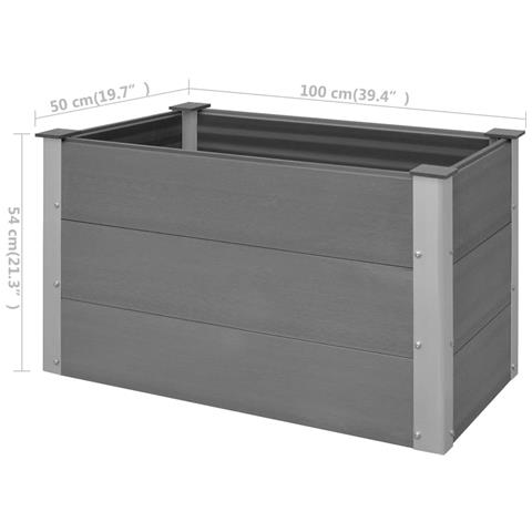 Lusso Casadino - Letto Rialzato Da Giardino In Wpc 100x50x54 Cm Grigio - Foto 8