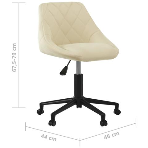 Sedia Da Pranzo Girevole Crema In Velluto - Foto 7