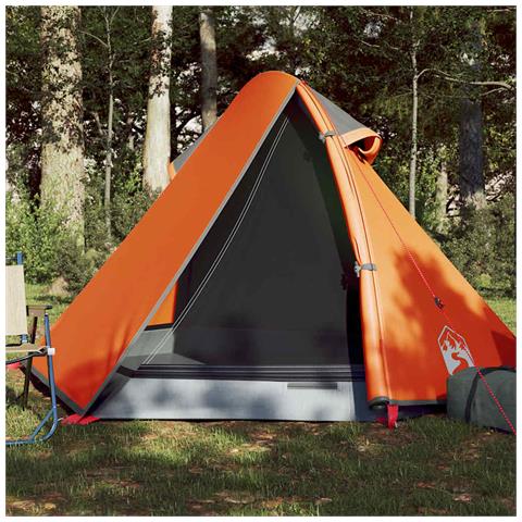 Tenda da Campeggio a Cupola 2 Persone Grigio e Arancione - Foto 1