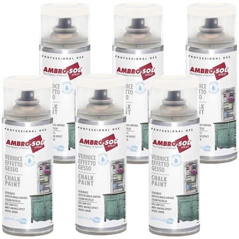 6x Bomboletta Spray Vernice Effetto Gesso Beige Opaco-vintage Retro - Foto 1