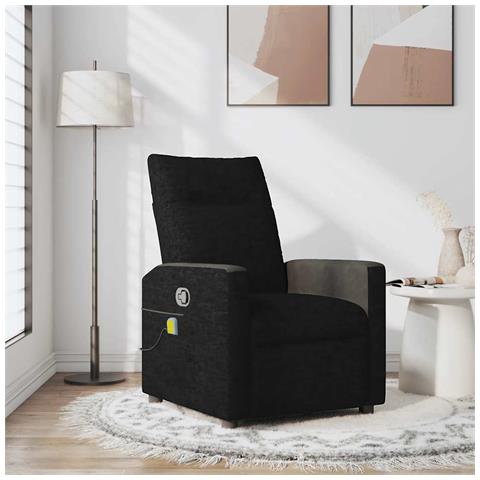 Poltrona Massaggiante Reclinabile Nera in Tessuto - Foto 2