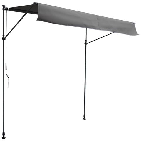 Tenda Da Balcone Chene 2 × 1,2 M - Tessuto Antracite E Telaio Grigio - Foto 1