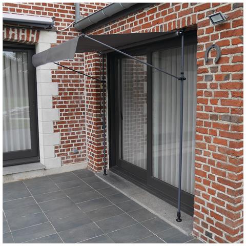 Tenda Da Balcone Chene 2 × 1,2 M - Tessuto Antracite E Telaio Grigio - Foto 6